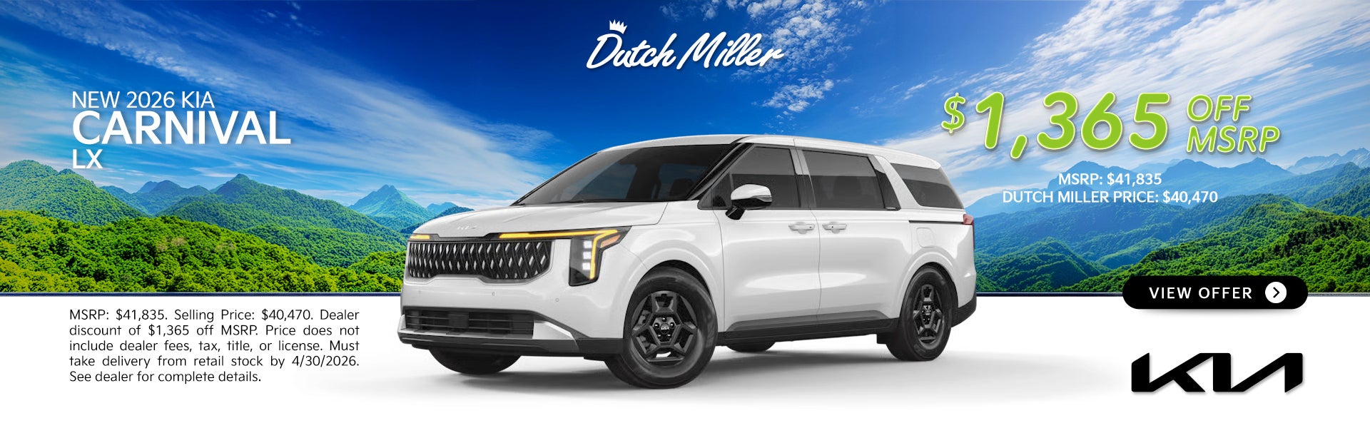 New 2026 Kia Carnival LX