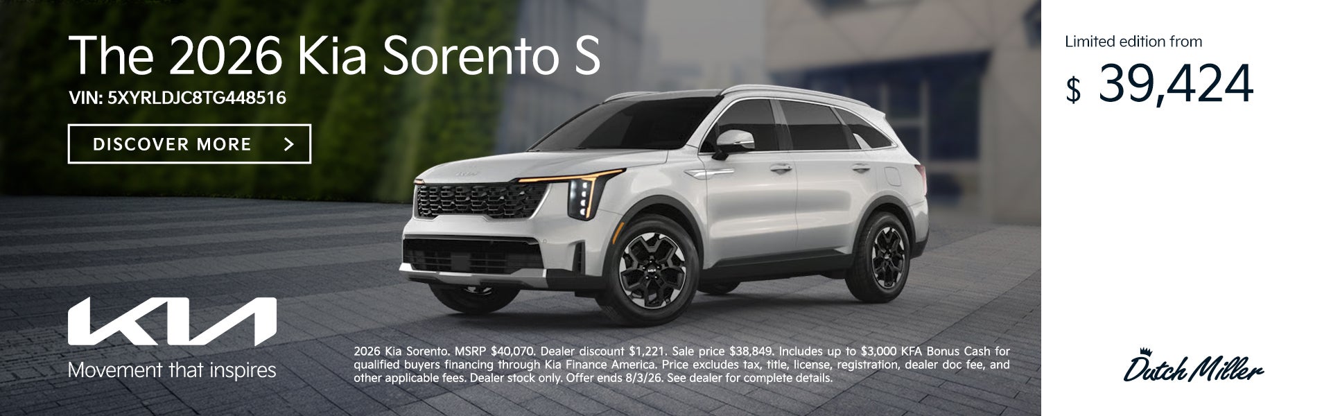 New 2026 Kia Sorento S